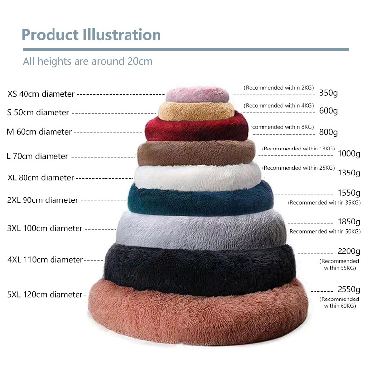 Hot Sale new design Pet Accessories Custom Luxury Soft Plush Warm donuts Pet Bed Cushion Sofa Cat Dog Bed