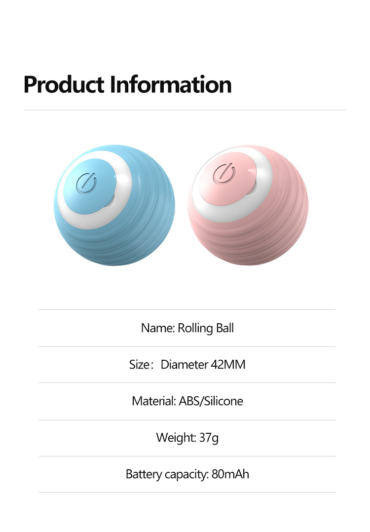 best-selling  smart cat toys electric cat ball automatic rolling long battery life  light weight  attractive to pets