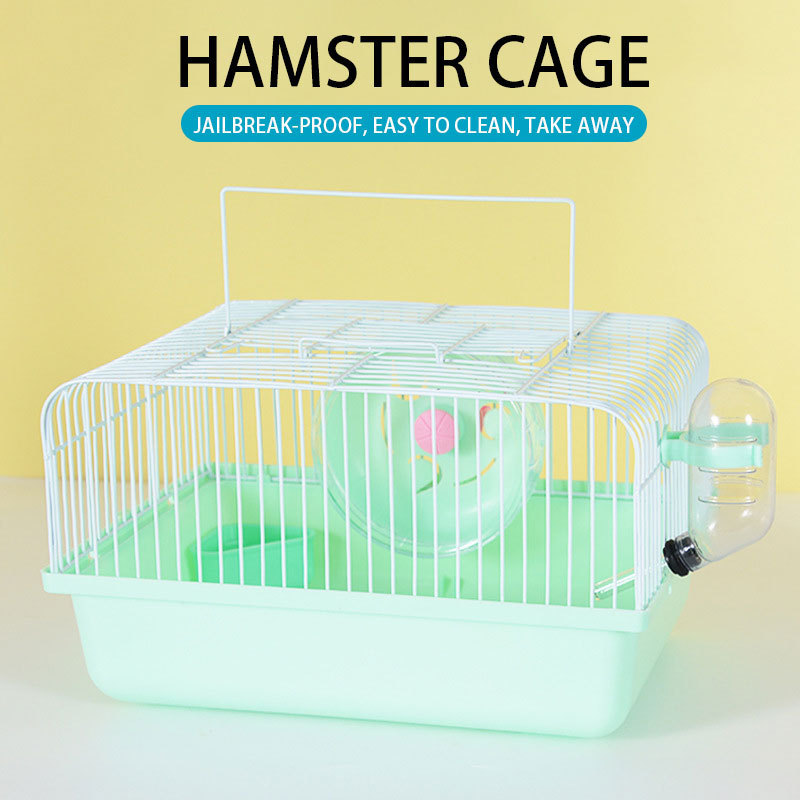 Portable Travel Cage For Small Animals Cheap Custom Hamster Cages With Carry Handle Exercise Wheel Water Bottle And Food