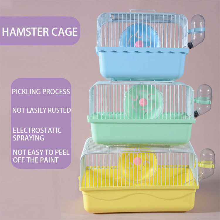 Portable Travel Cage For Small Animals Cheap Custom Hamster Cages With Carry Handle Exercise Wheel Water Bottle And Food