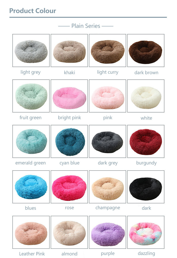 Hot Sale new design Pet Accessories Custom Luxury Soft Plush Warm donuts Pet Bed Cushion Sofa Cat Dog Bed