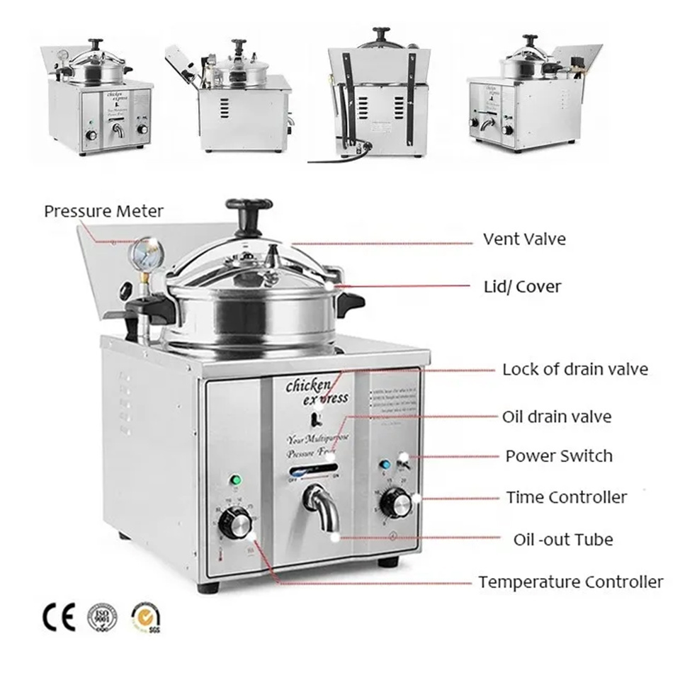 Henny Penny Pressure Fryer Chicken Kfc Chicken Table Top Broaster Chicken Fryer Machines Commercial McDonald's Kitchen Equipment