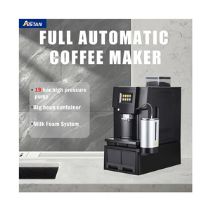 Fully Automatic Espresso Machine - Latte Milk Frother Iced Coffee Intuitive Touch Display, Black