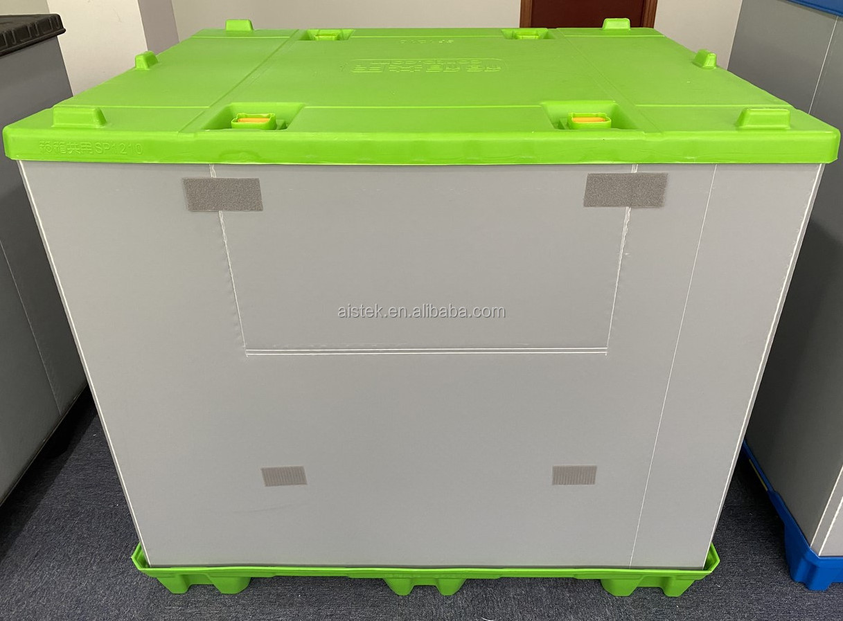 HDPE Eco friendly 1000L liquid Corrugated plastic IBC Tank large container for oil transportation and storage with liner bag