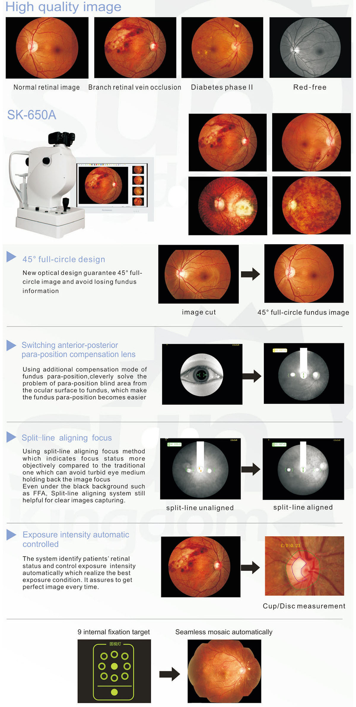 Auto digital eye Retinal ophthalmic Non-mydriatic fundus camera SK-650A