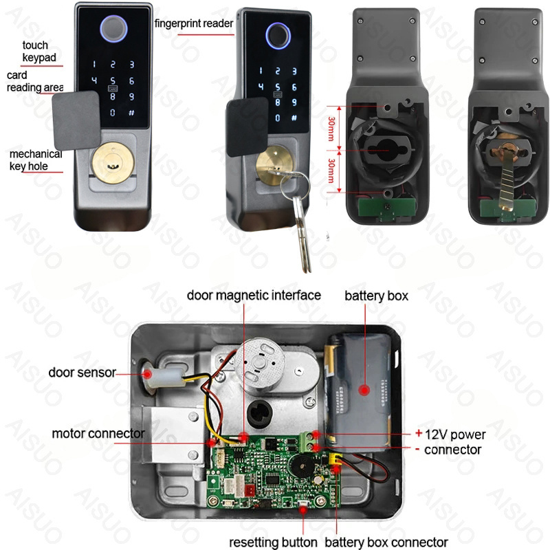 TUYA Waterproof WIFI Electric Digital Fingerprint Door Lock TT lock Remote Unlock Cerradura Inteligente Digital Tuay Smart Lock