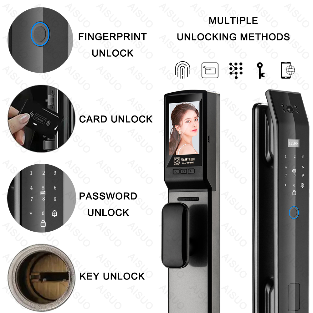 New Design WIFI APP Smart Door Lock With Camera Monitor Send Photo To phone Fingerprint Lock Cerradura Inteligente Smart Lock