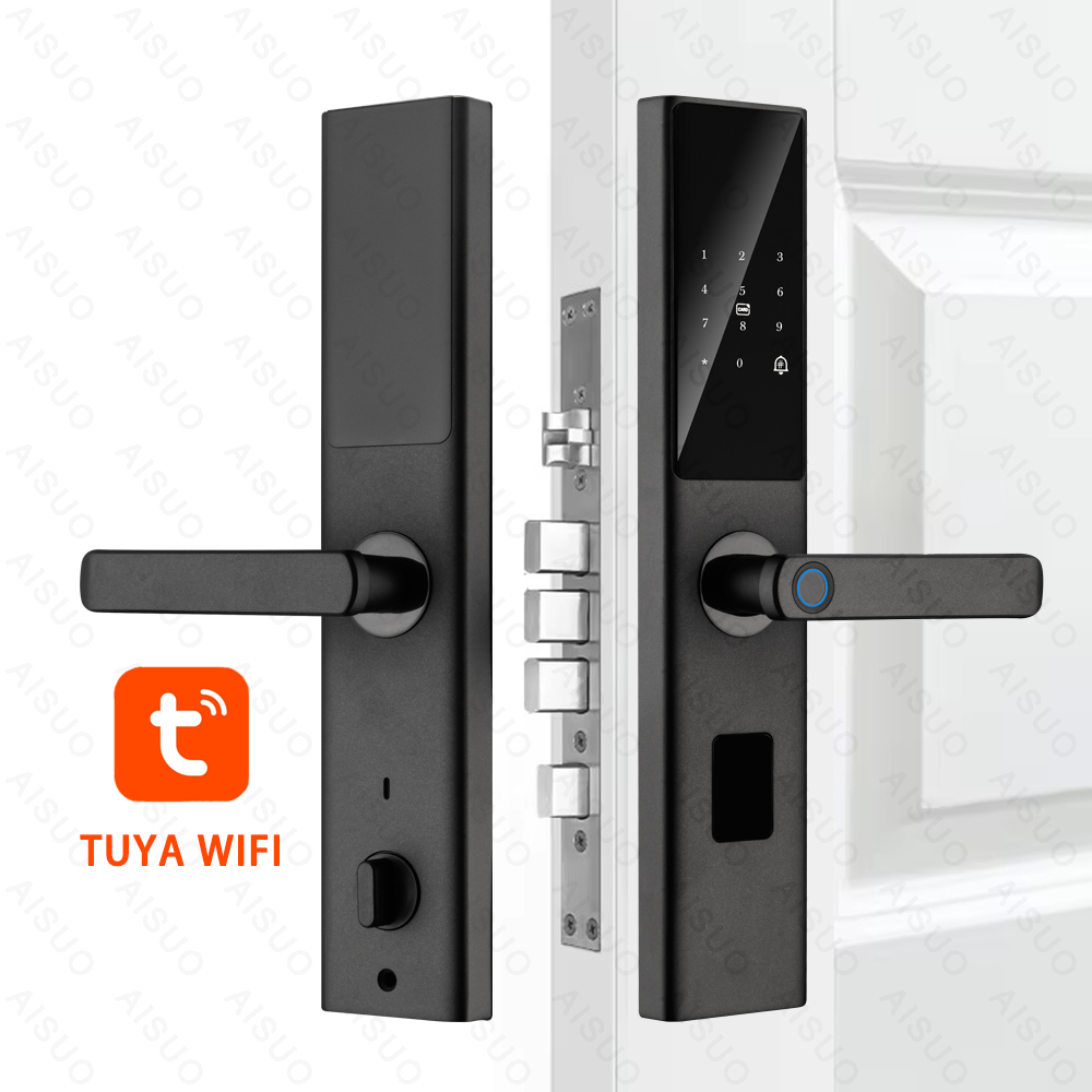 New product TUYA WIFI fingerprint lock remote unlock digital card key cerradura intelligente smart door lock