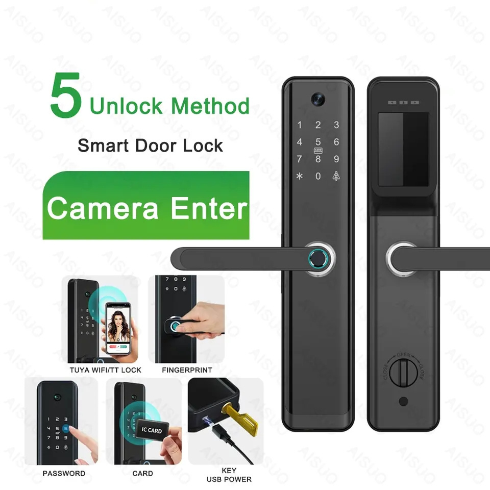 New Design WIFI APP Smart Eye Cat Door Lock With Fingerprint Digital Smart Lock