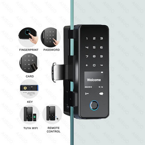 Hot Selling TUYA WIFI smart door lock single latch  Glass Door Lock Bluetooth APP deadbolt smart outdoor glass door lock