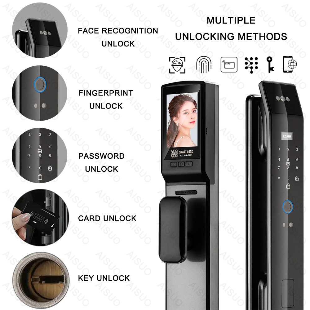 Real Time Video Intercom TUYA WIFI Homekit Smart Lock Face Intercom Tuya 3d Face Recognition Smart Door Lock