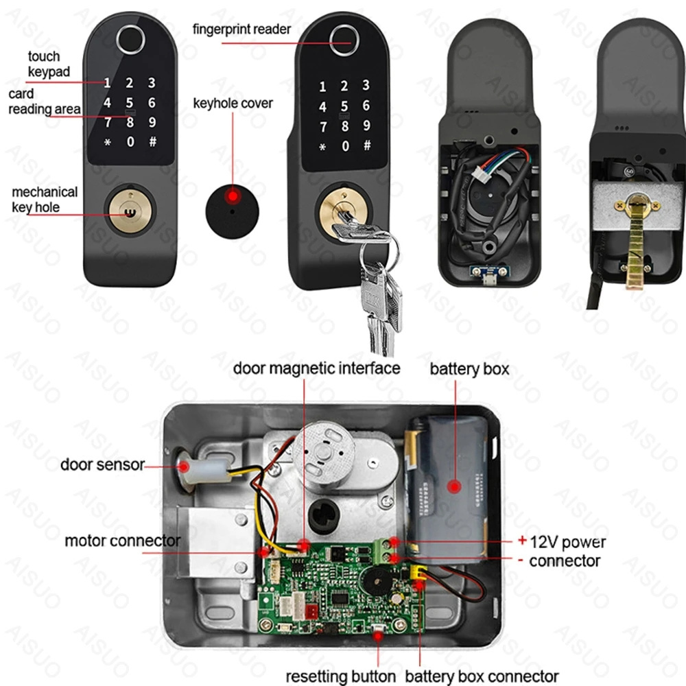 Hot Selling TUYA WIFI waterproof outdoor smart lock for outdoor gate Fingerprint TT LOCK Keyless Digital Biometric ttlock smart