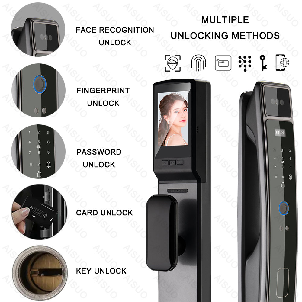 Real Time Video Intercom TUYA with management software smart door lock system wifi deadbolt smart front door lock smart locks