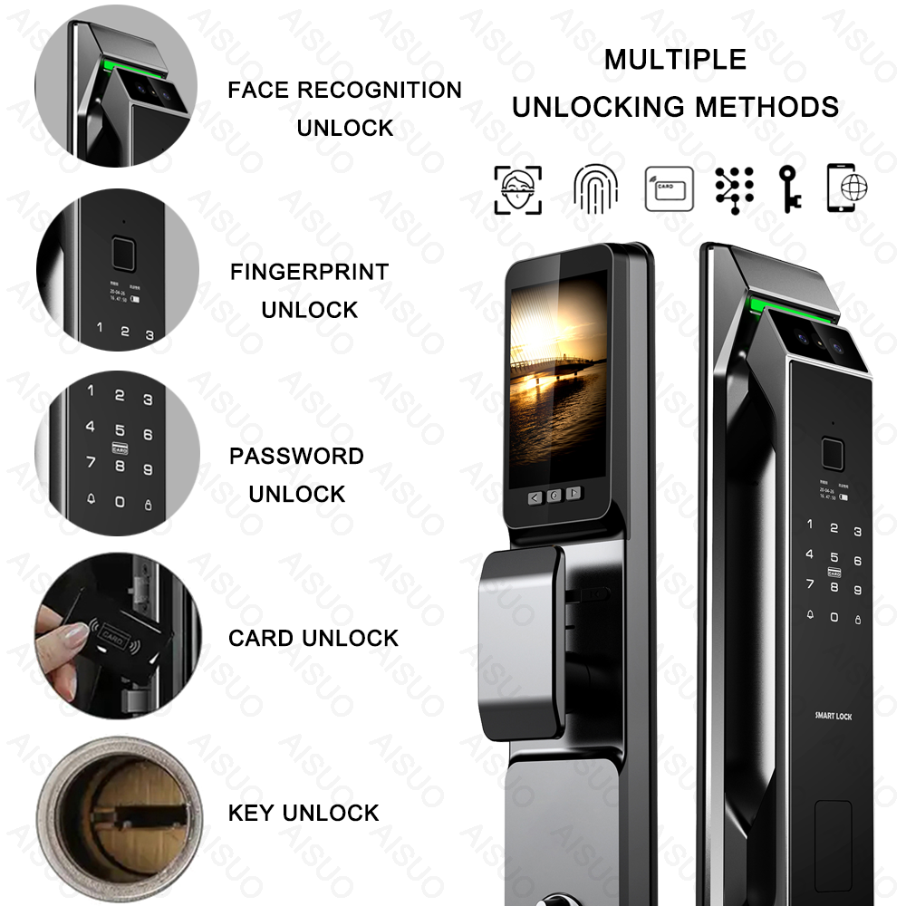 TUYA APP Digital Fingerprint Tuya Smart Door Lock Fingerprint Door Lock With Fingerprint Key Password Card Smart Door Lock