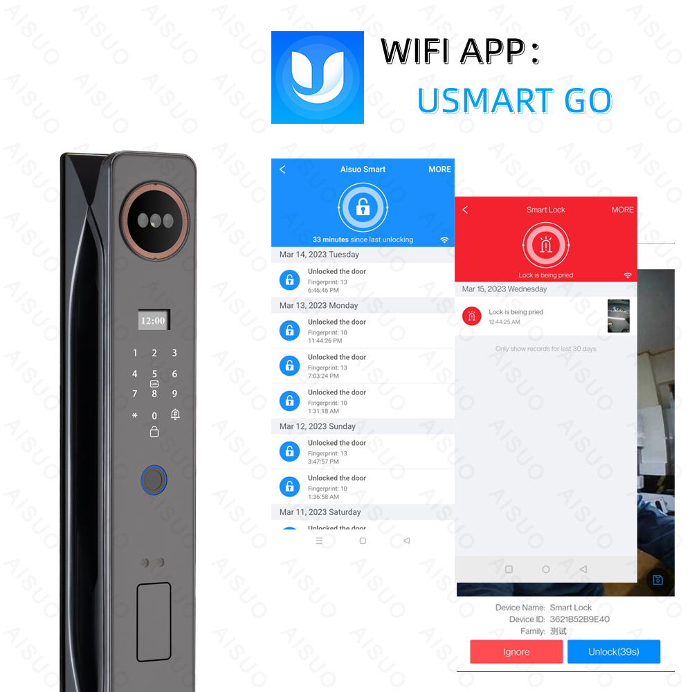 Real-time intercom WIFI APP Fully Automatic Smart Door Lock Face Recognition Lock with Camera Smart Lock