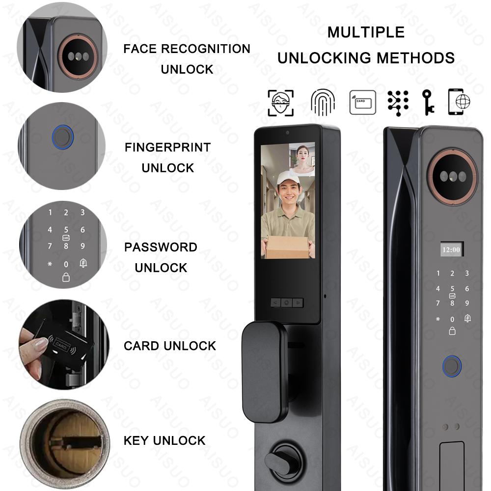 Real-time intercom WIFI APP Fully Automatic Smart Door Lock Face Recognition Lock with Camera Smart Lock