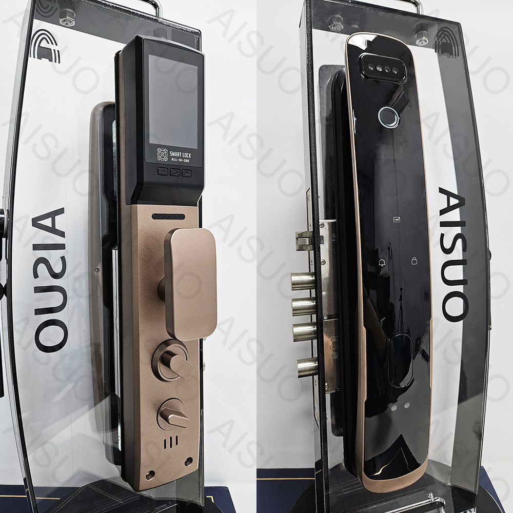 AISUO WIFI APP Fingerprint Password Card 3D Face Recognition With Camera Remote Unlock Touchscreen Keypad Door Smart Door Lock