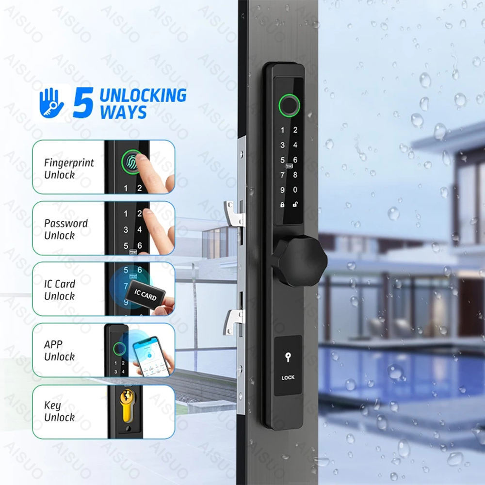 Smart Door Lock WIFI APP Waterproof Electric Keyless Digital Biometric Fingerprint Key Password Card Digital Door Smart Lock