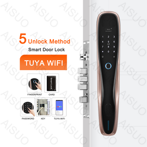 AISUO Remote Control TUYA WIFI Fully Automatic Electric Touchscreen Keypad Fingerprint Key Password Card Zinc Alloy Smart Lock