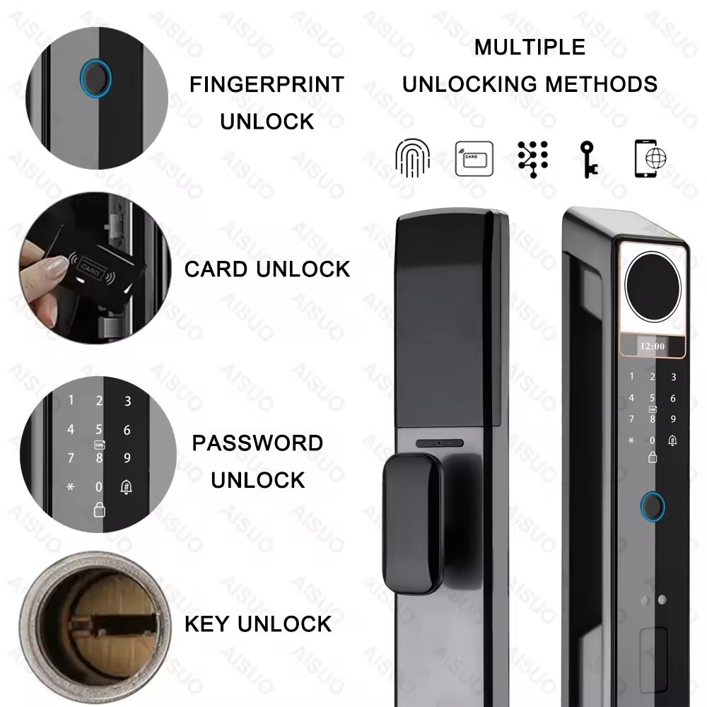 AISUO Automatic TUYA Smart Door Lock With Camera Zinc Alloy Electrical Digital Lock Remote Control Smart Door Lock Deadbolt