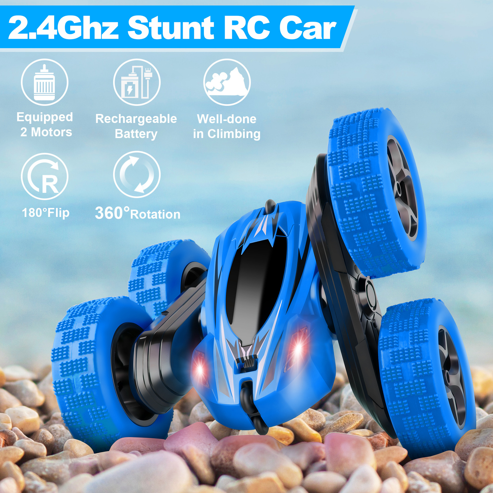 High Quality Double Side 4X4 RC Stunt Car Kids Radio Control Toys Electric Rechargeable Battery Charger Remote Control Car FCC