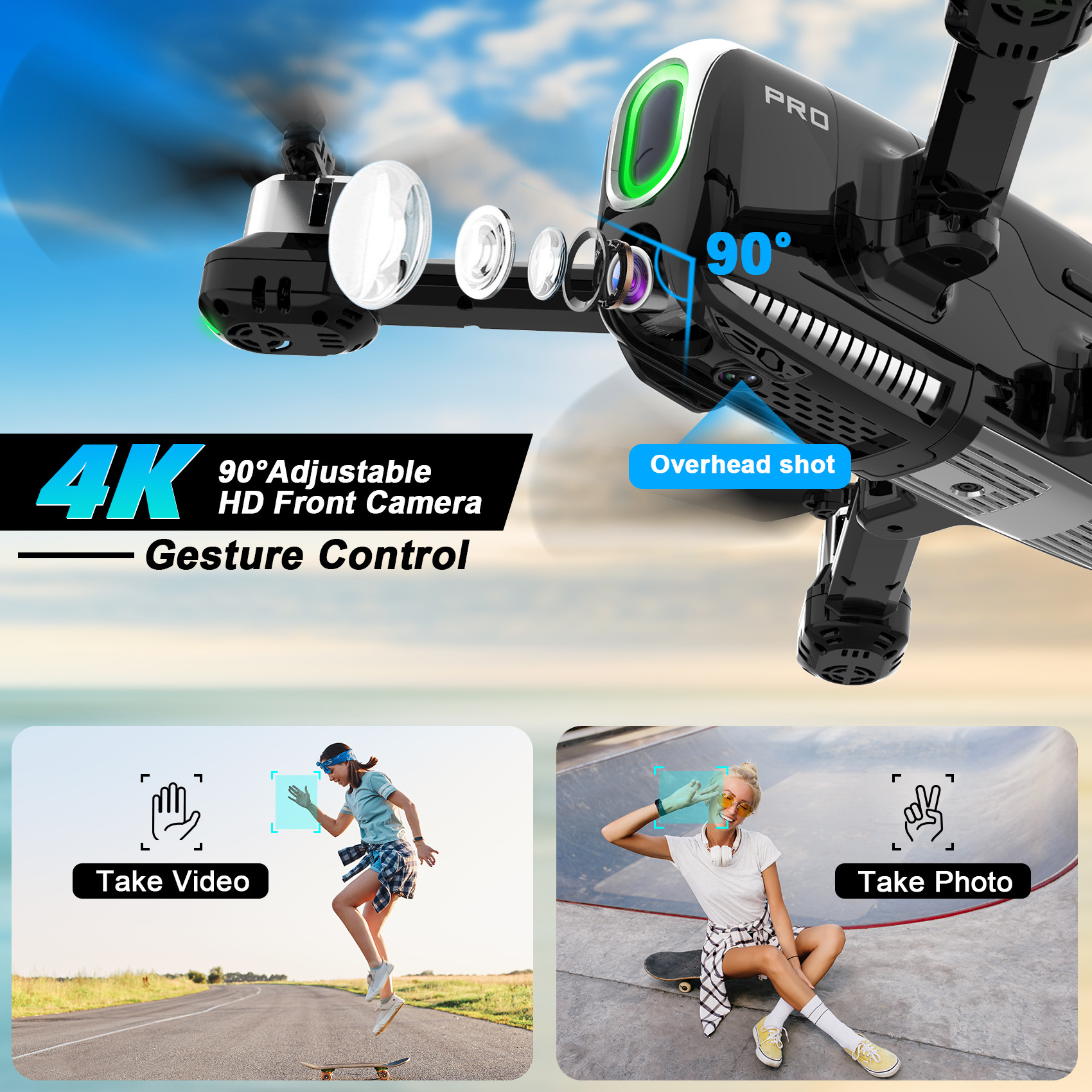 Drone With Camera Rc Kids Toy Fold Lowest Price Free Shipping Long Range Follow Me 5G GPS HD 1080P 4K Dual Camera drone