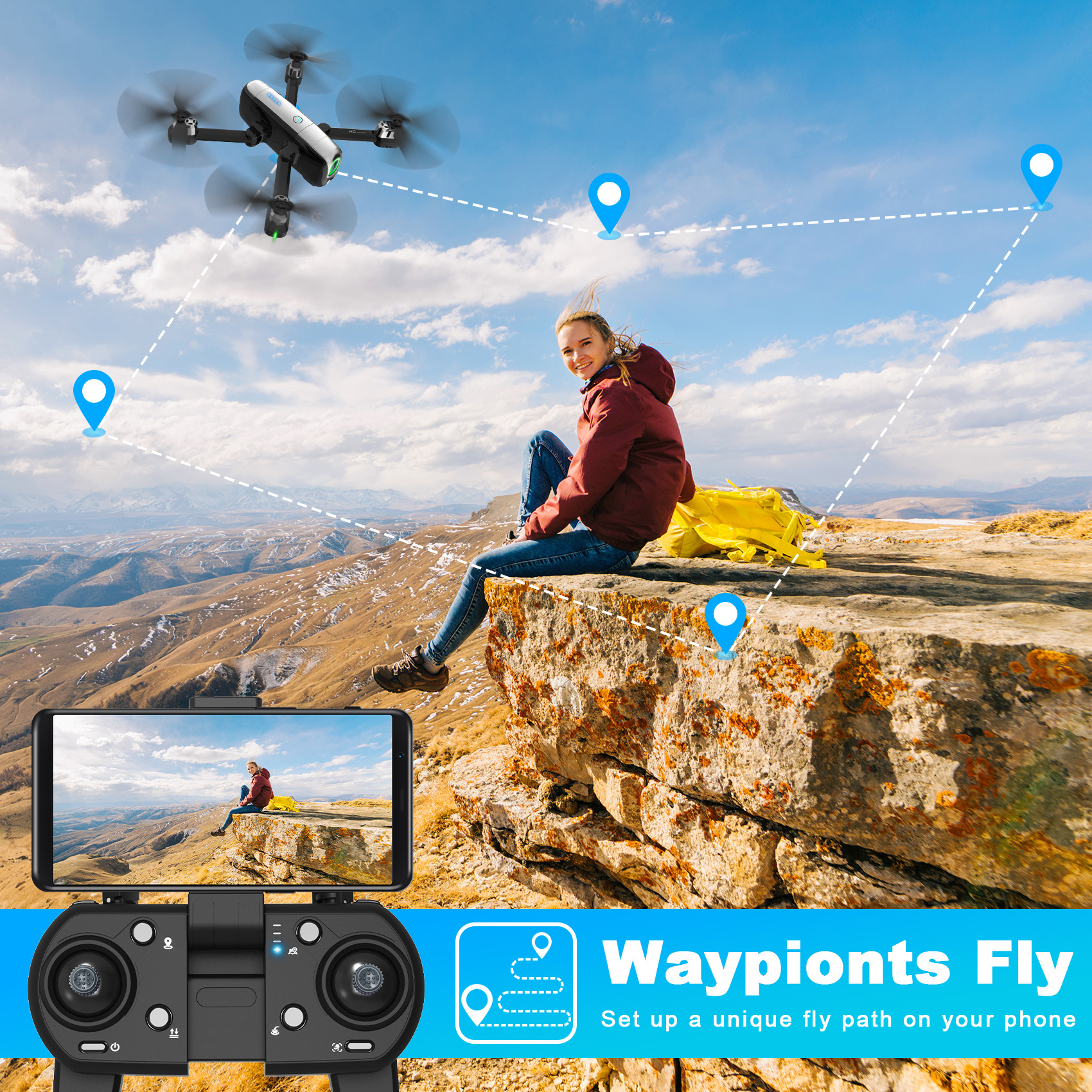 Drone With Camera Rc Kids Toy Fold Lowest Price Free Shipping Long Range Follow Me 5G GPS HD 1080P 4K Dual Camera drone