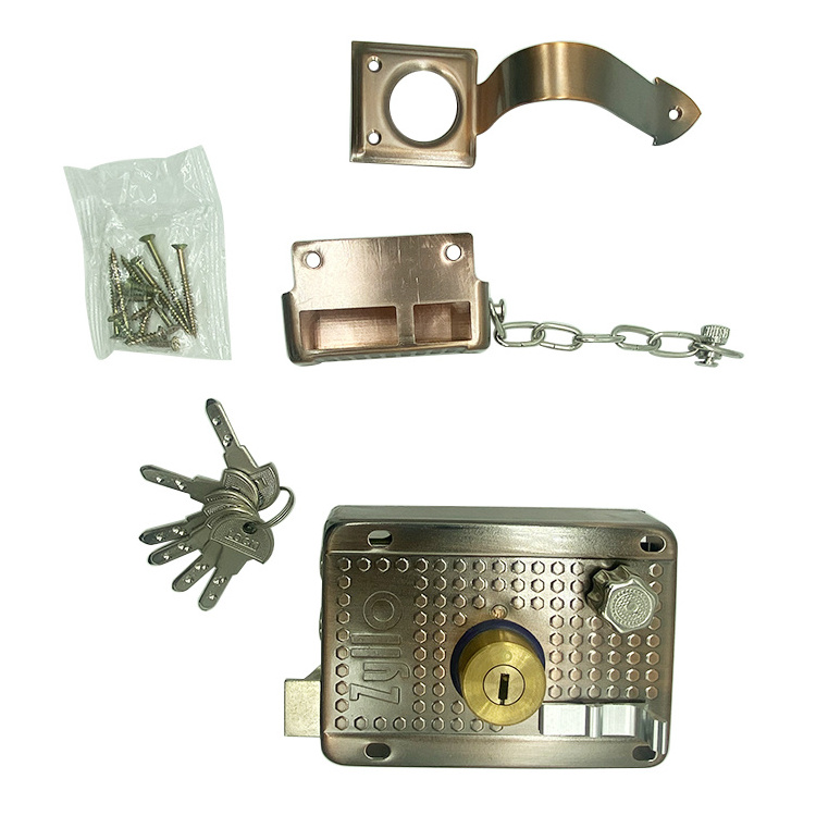 Anti-Theft Double Sided Rim Lock Wooden External Door Lock with Deadbolt for Home and Gate Product Genre Lock Cylinders