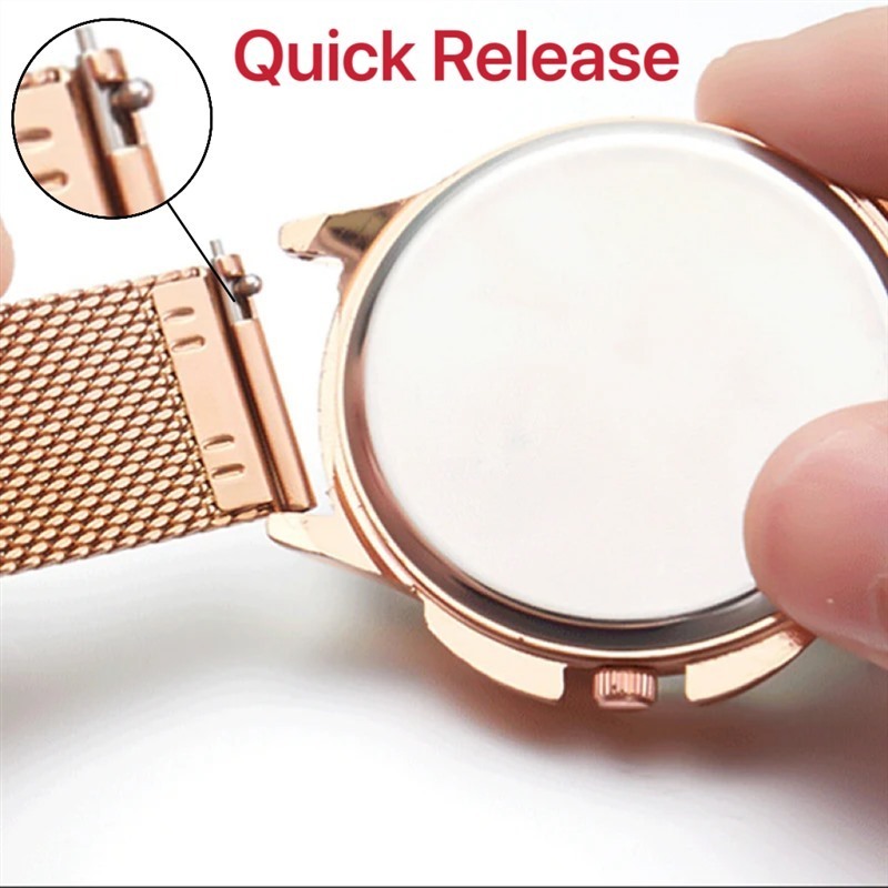 Quick Release Mesh Stainless Steel Watch Strap for DW Metal Thin Universal Milanese Bracelet Smart Watch Band  with Spring Bar