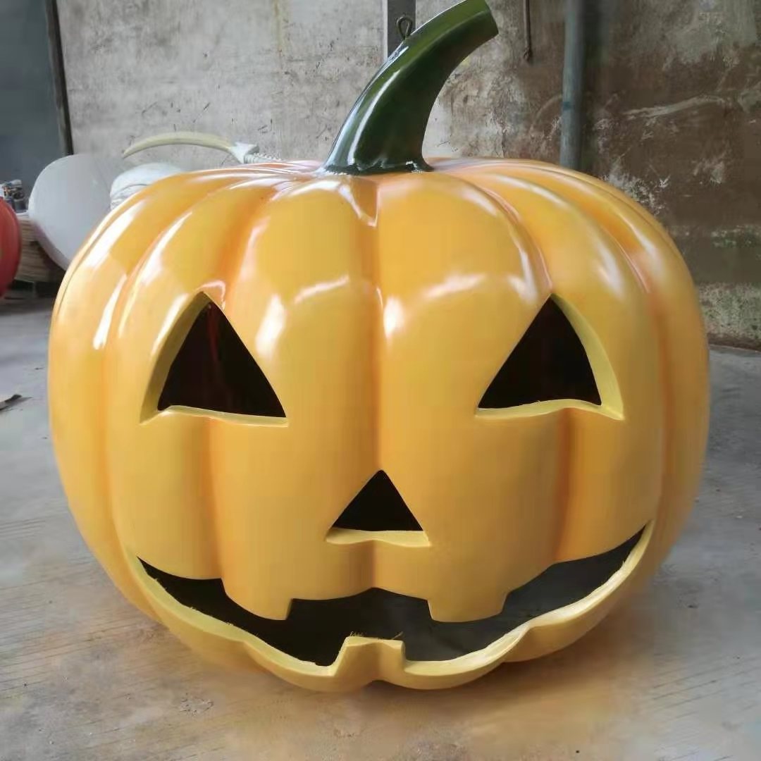 Hot Sale Halloween Decoration Fiberglass Pumpkin Sculpture For Sale Large Resin Pumpkin Sculpture