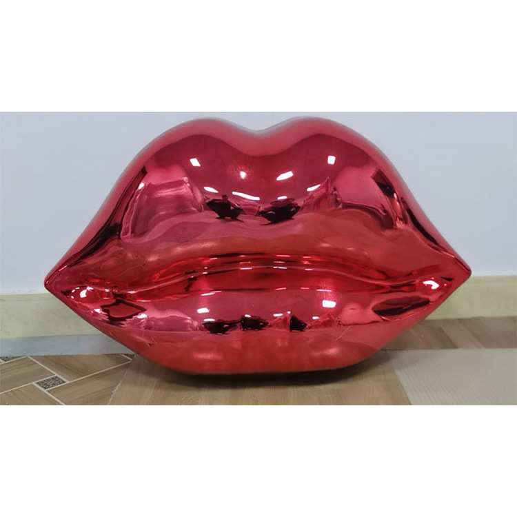 PoP customize electroplating diy home decor Red Lipstick sculpture Lipstick Red Lips Statues Red Lips Sculpture