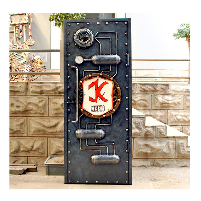 Hot sale custom retro iron heavy metal submarine door modeling bar restaurant secret room escape door punk Feng Shui pipe gear