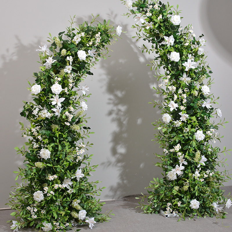 Wholesale artificial white silk flower arch wedding arch flower decoration wedding entry supply on sale