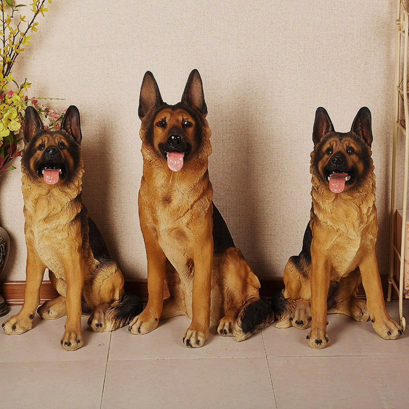 Wholesale hot sale Nordic resin animal sculpture fiberglass German Shepherd Wolf Dog statue for home decor garden decor