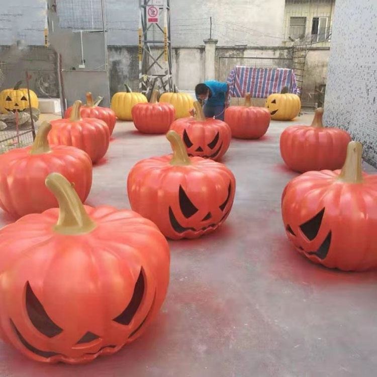 Hot Sale Halloween Decoration Fiberglass Pumpkin Sculpture For Sale Large Resin Pumpkin Sculpture