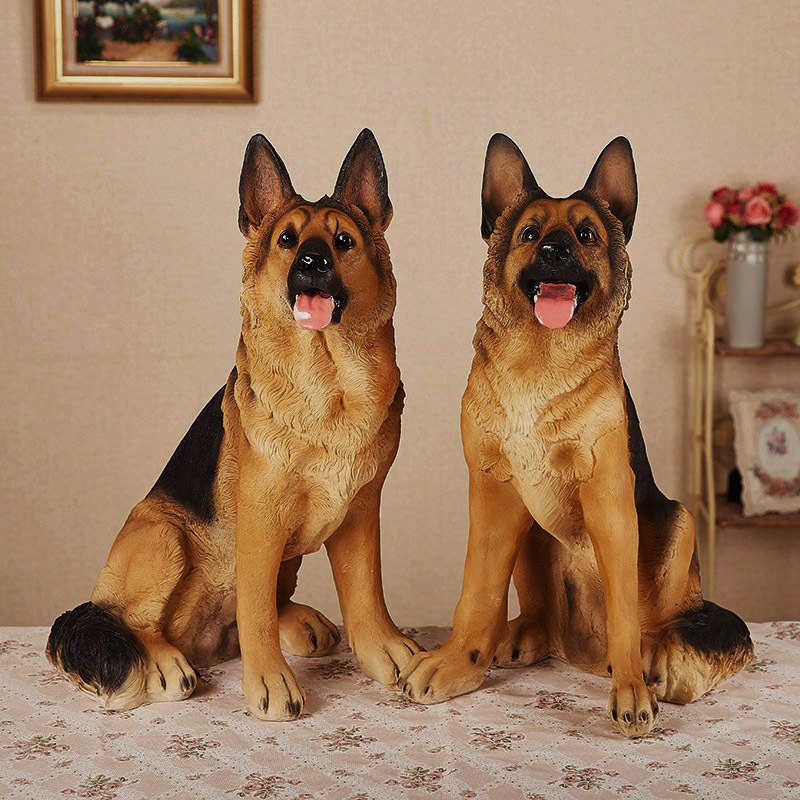 Wholesale hot sale Nordic resin animal sculpture fiberglass German Shepherd Wolf Dog statue for home decor garden decor