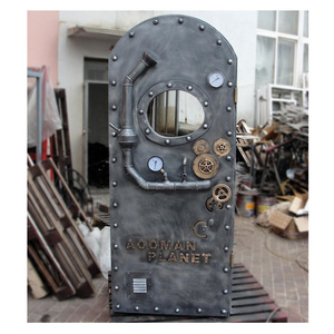 Customization Steampunk style heavy metal iron craft door Simulation of submarine bar restaurant door decoration