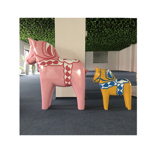 2022 Hot sale life size Large Fiberglass Dala horse Trojan horse statue sculpture toy Horse for home decoration