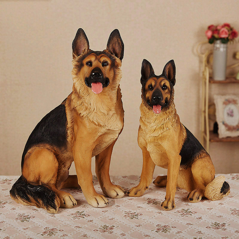 Wholesale hot sale Nordic resin animal sculpture fiberglass German Shepherd Wolf Dog statue for home decor garden decor