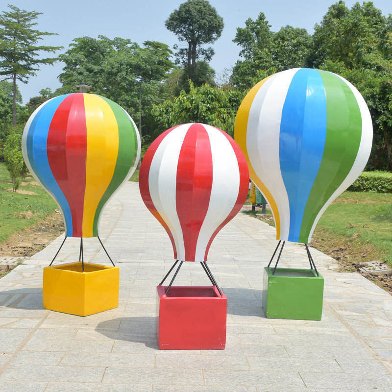 Wholesale custom home decor fiberglass Hot Air Balloon Sculpture Props for garden park decoration