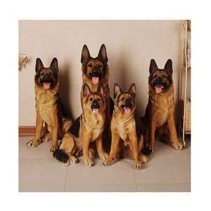 Wholesale hot sale Nordic resin animal sculpture fiberglass German Shepherd Wolf Dog statue for home decor garden decor