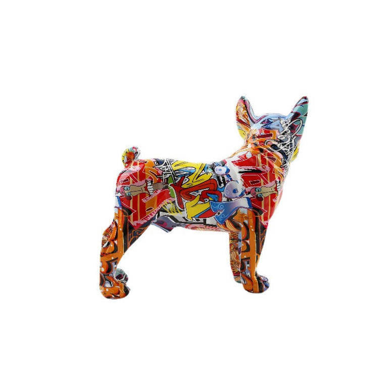 Creative Art Famous Modern Artwork Fiberglass Geometry Dog sculpture for outdoor decoration