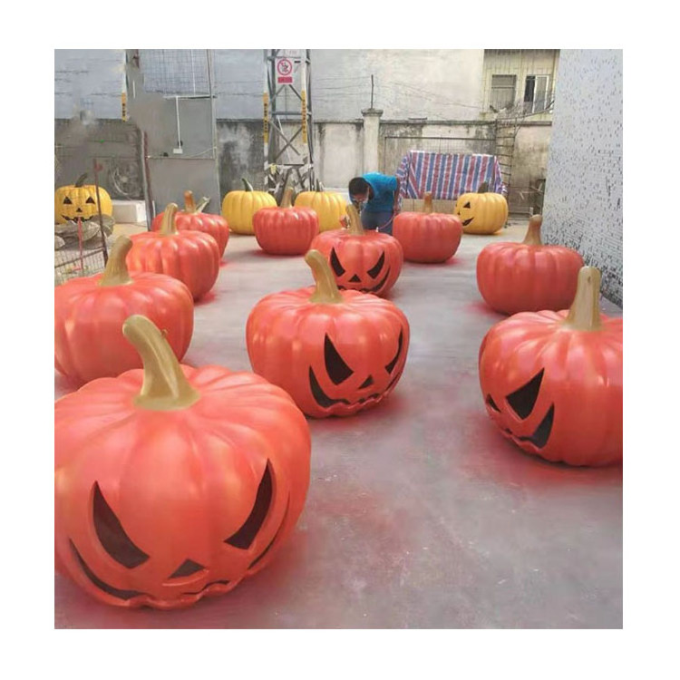 Hot Sale Halloween Decoration Fiberglass Pumpkin Sculpture For Sale Large Resin Pumpkin Sculpture