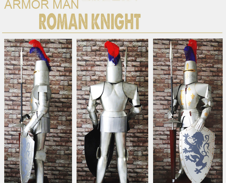 High quality hot sale large European medieval Samurai Roman character villa KTV bar decorations armor man model