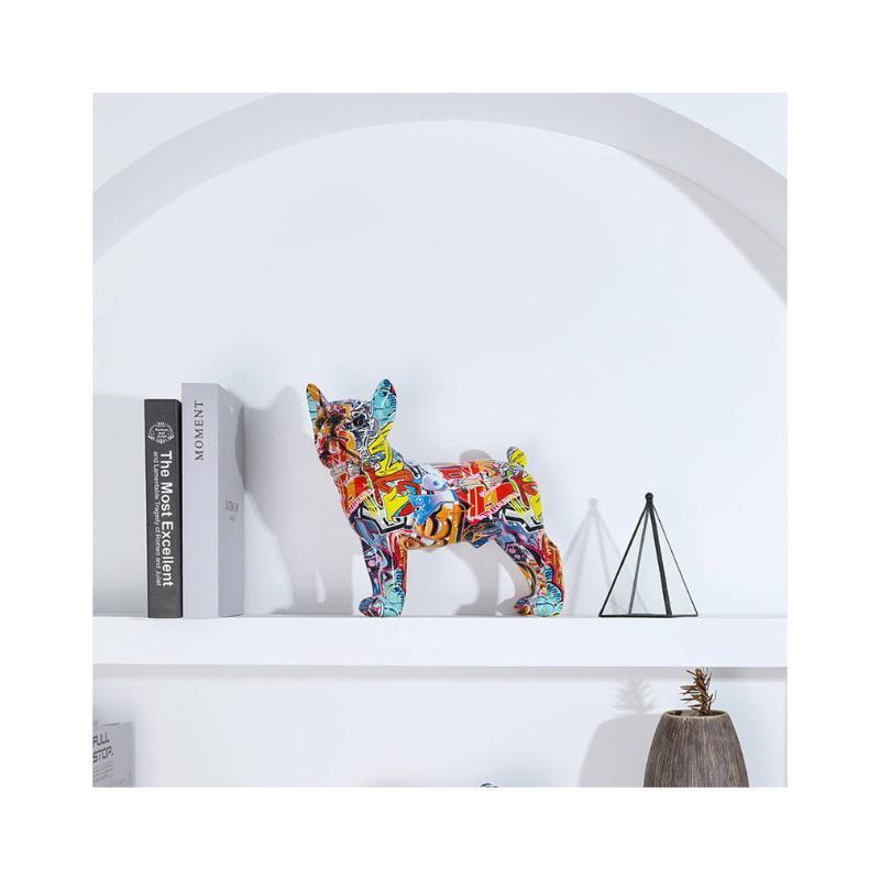 Creative Art Famous Modern Artwork Fiberglass Geometry Dog sculpture for outdoor decoration