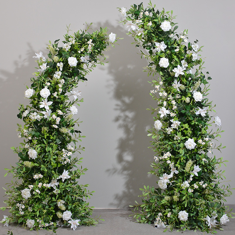 Wholesale artificial white silk flower arch wedding arch flower decoration wedding entry supply on sale