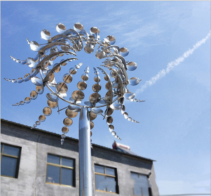 Wholesale Collective Metal Art Home Garden Ornaments Stainless Steel Wind Spinner Wind Kinetic Sculpture for garden decoration