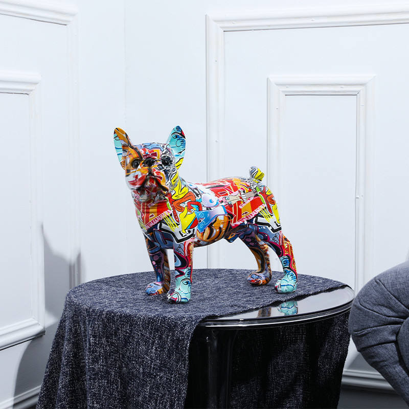 Creative Art Famous Modern Artwork Fiberglass Geometry Dog sculpture for outdoor decoration