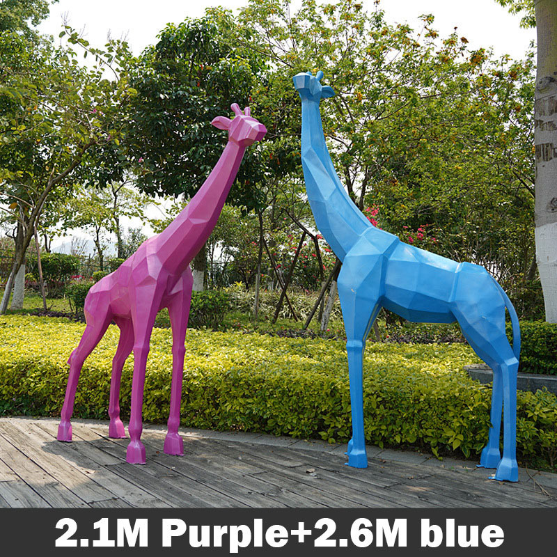 Factory price custom life size Animal Statues outdoor Decor Giraffe Creative Three Giraffe Statue Resin Giraffe Statue