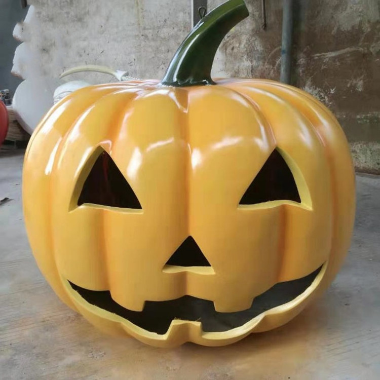 Hot Sale Halloween Decoration Fiberglass Pumpkin Sculpture For Sale Large Resin Pumpkin Sculpture